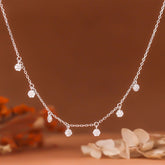 925 Sterling Silver Multi Drop Pendant Chain
